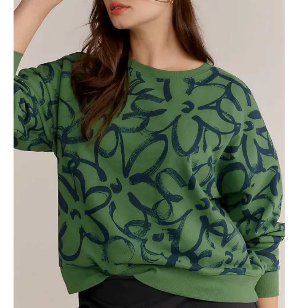 NWT Maeve Floral Print Pullover Sweatshirt